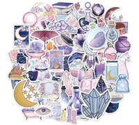 100pcs Midnight Magic Moon Stickers, Funny Aesthetic Stickers Fantasy Celestial Book Stickers Decal for Water Bottles Witchy Sticker for Laptop Scrapbooks Guitars Luggage Phone Decorations