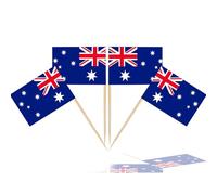 100Pcs Mini Australia Flags on Sticks, Toothpick Flags for Sandwich Cheese Food Label, Australia Flag Cupcake Toppers Countries Nation European Cocktail Sticks Royal Event Table Decor