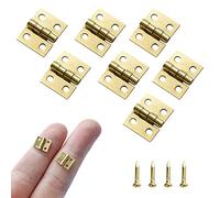 100Pcs Mini Brass Hinges Hardware 10 x 8mm 180 Degree Miniature Furniture Wooden Box Jewelry Chest Box Dollhouse Cabinet DIY Accessories