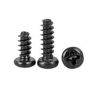 100pcs Mini Cross Recessed Pan Head Self-tapping Screw M1 .2 .4 .7 M2 .3 .6 M3 .5 M4 M5 Black Carbon Steel (8mm,M2.2 x100pcs)