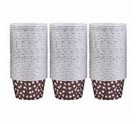 100PCS Mini Cupcake Liners Paper Round Cake Baking Cups Muffin Cases Home Party Wedding Elegant Food Grade Coated Paper Red Dot Yellow Dot Purple Dot Coffee Dot Optional 58mm (Brown Polka dots)