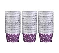 100PCS Mini Cupcake Liners Paper Round Cake Baking Cups Muffin Cases Home Party Wedding Elegant Food Grade Coated Paper Red Dot Yellow Dot Purple Dot Coffee Dot Optional 58mm (Purple)