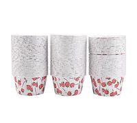 100Pcs Mini Cupcake Liners White Cupcake Cases Paper Round Cake Baking Cups Muffin Cases for Home Party Wedding (Strawberry)