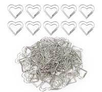100pcs Mini Cute Love Heart Paper Clips - Stainless Steel Metal Small Bookmarks for Sorting, Organizing, Crafts, Papers, Kids, Office, School, Home Use (Silver)