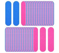 100Pcs Mini Emery Boards for Nails, Disposable Nail Files, Mini Nail Files Travel Size Double Sided Colorful Emery Boards for Natural Nails, Home Salon Manicure Kit for Men Women Kids, Pink Blue