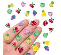 100PCS Mini Fruit Decor for Dollhouse Resin Tiny Fruits for Crafts Micro Miniature Fruit for Fairy Garden Dollhouse Micro Landscaping Decoration (Fruits)
