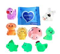 100PCS Mini Glow in The Dark Animal Resin Models, Mystery Resin Animals Blind Bag, Mini Luminous Farm Ocean Figures, Animal Miniatures for Fairy Garden Accessories, Random Design