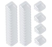 100PCS Mini Jewelry Box, 1.4x1.4x0.7 Inch Dustproof Clear Plastic Jewelry Box with Hinged Lid for Earrings Rings Ear Studs Travel Case
