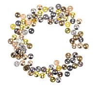 100pcs Mini Metal Round Buttons for Doll Clothes Hand Sewing | 4mm Vintage Finish, Five Mixed Tones, Easy to Sew for DIY Crafts and Stuffed Plush Dolls