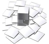 100PCS Mini Mirror - Small Square Mirror Tiles - Self Adhesive Acrylic Mirror Sheet - DIY Crafts Mosaic Art Home Wall Decoration - (2.5 * 2.5cm, Silver)
