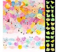 100PCS Mini Resin Animals, 21 Styles Plastic Animals, Resin Animals Mixed Plastic Tiny Figures For Aquarium Terrarium Dollhouse Decoration DIY Crafts Kids Party Favors Learning Home School Activities