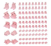 100Pcs Mini Resin Animals, Glow in The Dark Piggy Mini Figurines Bulk for Miniature Fairy Garden Lawn Accessories Micro Landscape Potted Decoration.
