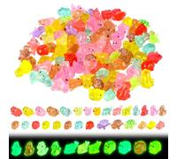 100PCS Mini Resin Animals, Random Style Luminous Mini Animals Figures for Dollhouse Garden Micro Landscape Aquarium Potted Tiny Homes