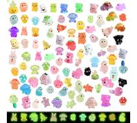 100PCS Mini Resin Animals, Random Style Luminous Mini Animals Small Resin Animal for Home, Aquarium, Potted Plants, Miniature Landscape, Dollhouse Decoration