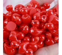 100pcs Mini Resin Duck,15 mm Dollhouse Décor for Aquarium Decor Micro Fairy Garden Landscape Hide,Seek Party Toys,Easter Basket Stuffer, Gift for All Ages (Nonluminous-Red)