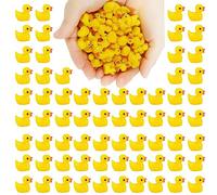 100PCS Mini Resin Ducks, Realistic Shape Tiny Ducks Cute Miniature Toy Baby Bath Time Toys Mini Rubber Ducks Ornaments for Aquariums, Dollhouses, Potted Plants, Garden Landscapes Decoration