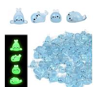 100pcs Mini Resin Seal, Glow in the Dark Tiny Resin Seal Cute Small Sea Animal Miniature Ocean Animals for Dollhouse Aquarium