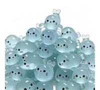 100pcs Mini Seals Night Glow,Tiny Resin Seals for Crafts Doll House Miniatures,Cute Glow in Dark Mini Resin Seal Figurines, Adorable Luminous Sea Animals Seal for Fairy Garden Terrarium Decor,Random