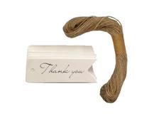 100Pcs Mini Thank You Tags Hanging Decoration Labels with String Small Thank You Tag for Wedding Favors Wrapping(White)