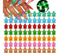 100PCS Mini Turtle Luminous Resin Animals Tiny Resin Animals Miniature Plastic Nail Charms Cute Multicolor Ladybug Model Dollhouse Accessories Glow in the Dark for Micro Landscape Fairy Aquarium Decor