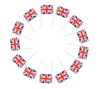 100pcs Mini UK Flags Union Jack Cocktail Sticks Cupcake Toppers Picks for Kings Coronation Party Food Decorations British Flag