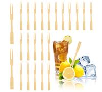 100PCS Mini Wooden Forks, 3.5 Inch Cocktail Disposable Forks Premium Original Bamboo Fruit Fork Small Fruit Salads Food Picks for Charcuterie Boards Desserts, Sandwiches, Burgers, Buffets, Vegetables