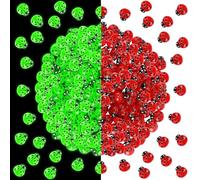100pcs Miniature Resin Ladybug Crafts, Luminous Tiny Resin Glowing Ladybugs Ornaments Decor for Garden Landscape Home Decoration & Party Cake Headbands DIY (50 Red & 50 Green)