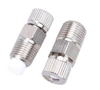 100pcs Misting Nozzles, Brass Replacement Heads with Filter, High Pressure Atomizing Sprayer for Outdoor Cooling System, 1/8" NPT(0.8mm Orifice Dia)