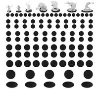 100PCS Mix Black Miniature Bases with 7 Different Sizes, Model Base Wargame Accessories for Gaming Miniatures or Wargames Table Top Games