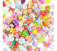 100Pcs Mixed Colors Slime Charms Assorted Cute Jelly Embellishments, Kawaii Accessories, Bulk Flatback Resin Ornament for Phone Junk Cases,Nail Art Design,Crafting Scrapbooking & DIY Decoration