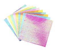 100PCS Mixed Shining Color Glittering Origami Paper Single-Sided Square Folding Papers Multi-Size Scrapbooking Decor DIY Accessories for Kids(20cmx20cm)