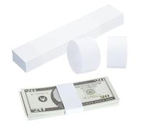 100PCS Money Bands for Notes UK, Paper Bands for Bank Notes, Self Adhesive Currency Straps, Blank White Banknotes Band for Cash, Bundles Bill Wrappers for Wraps Money Organizing