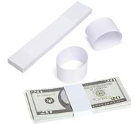 100PCS Money Bands for Notes UK, Paper Bands for Bank Notes, Self Adhesive Currency Straps, Blank White Banknotes Band for Cash, Bundles Bill Wrappers,192 x 29mm Bundles Bill Wrappers