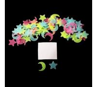 100PCS Moons and Stars Glow in the Dark Wall Decals for Kids Bedroom, Ceiling Stickers for Boys and Girls Room Decor, Birthday P