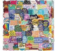 100Pcs Motivational Stickers, Positive Inspirational Words Stickers, Waterproof Vinyl Trendy Aesthetic Decals for Laptop Bicycle Journaling Scrapbook, Teens Kids Teachers