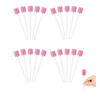 100Pcs Mouth Sponges on Stick for Hydration, Disposable Oral Care Sponge Swabs, Mouth Swabs for End of Life Care, Professional Oral Care Tool, Cleaning Tools with Gentle Sponge Tips (Pink)