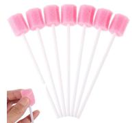 100pcs Mouth Swabs for End of Life Care, Sponge On A Stick, Mouth Sponges, Mouth Swabs, Pink Sponge Mouth Swabs, Suitable for Tooth Cleaning Tools for The Elderly, Children, and Pets(Pink)
