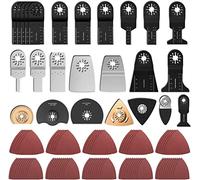 100Pcs Multi Tool Blades Oscillating Saw Blades Kit Wood Cutting Mix Multitool Blades Set Quick Release Saw Blades for Grinding, Sanding and Cutting (100Pcs)