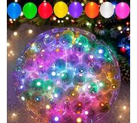 100Pcs Multicolor Balloon Light, Rainbow Colored Round LED Flash Mini Ball Lights, Indoor Outdoor Glow in the Dark Party Event Fun Birthday Wedding Halloween Christmas Decorations