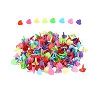 100PCS Multicolor Round Brads Metal Paper Fasteners Scrapbooking Flower Heart for School Art Craft Project Metal Pattern Clip
