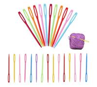 100pcs Multicolour Plastic Big-Eye Hand Sewing Needles, 7 cm Long