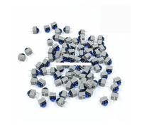 100PCS Mute Button 6 * 6 * 7.3 Silent Switch Wireless Wired Button Switch 6X6X7.3MM IDGTTLDF(Blue button)