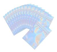 100pcs Mylar Bags,Holographic Bags Ziplock Baggies,Resealable Pouch for Small Business Packaging,Sample Bag Foil Zipper Pouch Smell Proof Bag (10.5x15cm - 100 pcs, Holographic)