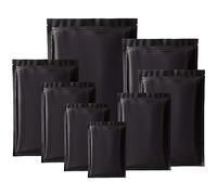 100pcs Mylar Bags,Resealable Bags for Small Business Packaging, Black Aluminum Foil Ziplock Baggies,Sample Bag Zipper Pouch Smell Proof Bag (8x12cm - 100 pcs, Matte Black)