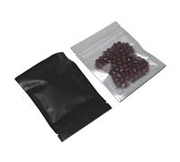 100PCS Mylar Zipper Lock Smell Proof Food Storage Bag Aluminum Foil Airtight Bag Front Matte Clear Plastic Packaging Pouch for Zip Flat Heat Seal Lock Resealable (12x18cm (4.7x7 inch), Matte Black)
