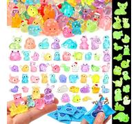 100PCS Mystery Bag Mini Resin Animals Luminous for Crafts Decor Mini Resin Ocean Animals Miniature Ornaments for Micro Landscape Garden Aquarium Dollhouse Party Favors Surprise Gifts for Kids
