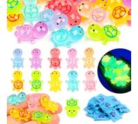 100PCS Mystery Colorful Luminous Turtles Mini Resin Turtles Blind Bag for Crafts Dollhouse Miniatures Mini Animals Plastic Turtle Bulk for Fairy Garden Aquarium Micro Landscaping Decoration(21*14mm)