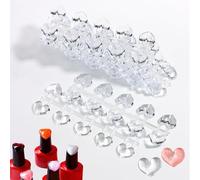 100PCS Nail Polish Swatch Dots, Heart Shape Color Swatch Sample Dots for Gel Polish Display, False Nail Display Tips Color Chart Cards for Manicure Practice Salon Showing Shelf DIY Design