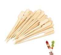 100PCS Natural Bamboo Skewers for Appetizers and Drinks, Mini Food Sticks, Charcuterie Accessories, Wooden Kebab Skewer, Fruit Skewer Sticks, Eco-Friendly Wooden Paddle Skewers