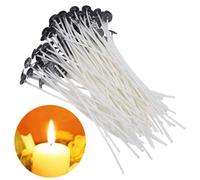 100Pcs Natural Cotton Candle Wicks with Tabs, Food Grade Edible Wicks for Butter Candle, Pre-Waxed for Soy, Gel, Paraffin Wax DIYCandle Making Supplies (15cm)